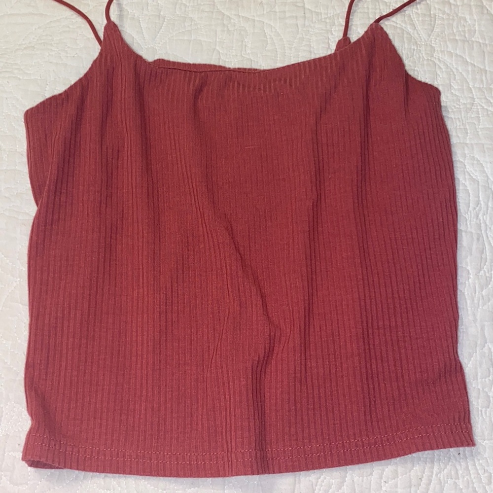 Ribbed maroon tank top Shein Medium